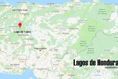 mapa de lagos de Honduras