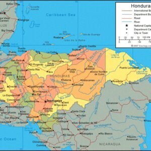 Mapa cartográfico de Honduras